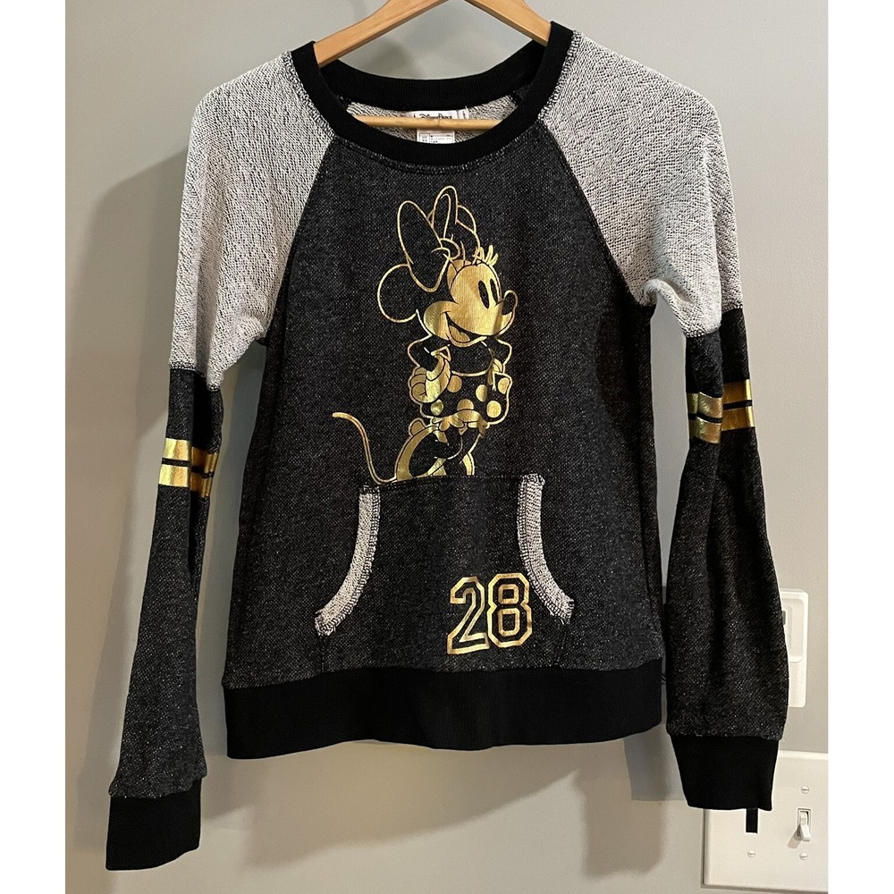 Disney Minnie Mouse Sweatshirt 28 Pullover Raglan Womens XS